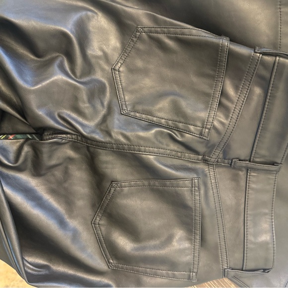 GAP High Rise Flare Jeans - Black Vegan Leather - Picture 6 of 10